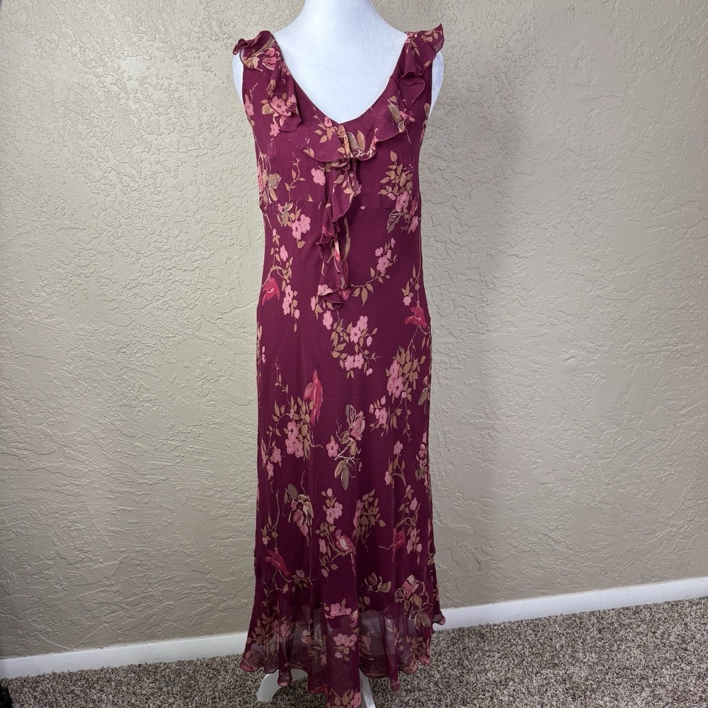 Jonathan Martin Studio VTG Y2K Silk Maxi Dress Sz 10 Floral Fairy Ruffle Babydol - Picture 9 of 9